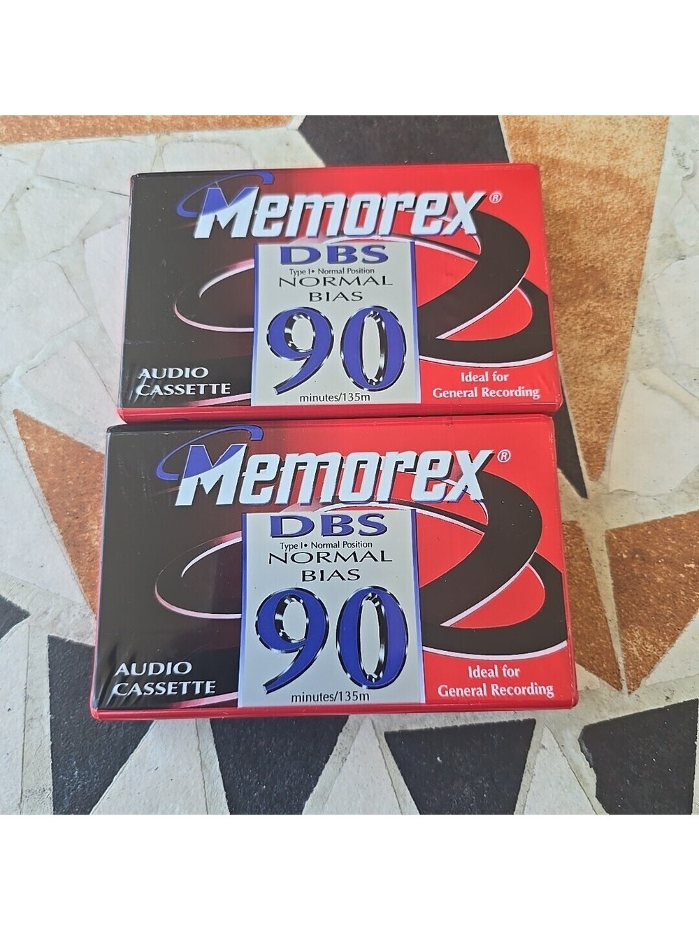** 2 ** Sealed Memorex Cassettes 90 Minute Audio Type 1 Normal Bias DBS 90 Blank